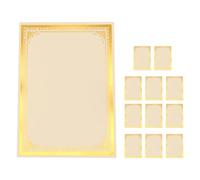 NOLITOY Papier Certificat Imprimable A4 250G 12 Feuilles Vierges Bordure Dorée Papier Intérieur pour Diplômes et Récompenses pour Certificats Scolaires et Professionnels