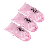 NOLITOY Paquet à Chaussures de Danse Classique pour Filles en Satin Résistant Cordon de Serrage, Grand Paquet à Ballet Rose pour Yoga et Ballet, Lot de 3 Pièces