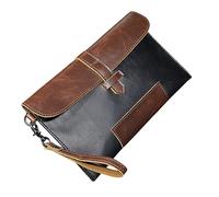NOLITOY Paquet à Main pour Homme Vintage en PU Pochette Multifonctionnelle Portefeuille Décontracté Style Rétro Paquet à Main pour Téléphone Capacité avec Multi-Poches