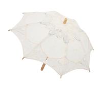 NOLITOY Parapluie en Dentelle Grosse Taille Blanc Cassé Accessoire Photo Mariage et Décoration Élégante pour Séance Photo Ombrelle Légère en Coton pour Mariage Anniversaire