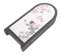 NOLITOY Paravent Chinois Pliable de Table 3 Panneaux Miroir Décoratif Traditionnel Petit Séparateur pour Bureau Studio Feng Shui Décoration Asiatique