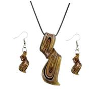 NOLITOY Parure Collier Boucles Oreilles Spirale Créative Jaune Set Élégant pour Femme Cadeau Anniversaire et Fête des Mères Accessoire Brillant pour Soirée et Mariage