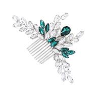 NOLITOY peigne de mariée peignoir bandeau de mariée en strass robe coiffes de fille hair charms hair toppers accessoires de cheveux de mariée accessoires pour cheveux verts alliage Green