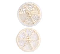 NOLITOY Perles à Écrasé Nacré Coffret De Décorations Formes Semicirculaires Et Rondes Pour Manucures Élégantes Et Créatives