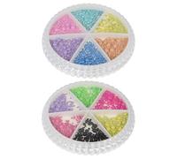 NOLITOY Perles pour Nail Art en Acier Coloré sans Décoloration ni Déformation, 2 Boîtes de Décoration D'ongles Maison et Anniversaires