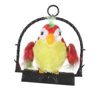 NOLITOY Perroquet Parlant Enregistrable Éducatif pour Garçon Fille Décoration Suspendue Rouge sans Batterie Tête et Interaction et Apprentissage Précoce