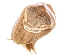 NOLITOY Perruque Blonde Courte Perruque avec Séparation Centrale Cheveux Synthétiques Lisses Coupe Carrée pour Usage Quotidien et Occasions Spéciales
