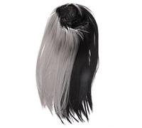 NOLITOY Perruque Femme Lisse Longue Dégradée -noire -grise Accessoire Cheveux