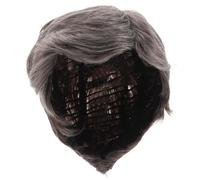 NOLITOY Perruque Grise Argentée Courte pour Homme Perruque Réaliste Synthétique Accessoire pour Déguisement Halloween