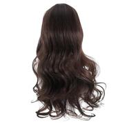 NOLITOY Perruque Synthétique Ondulée Marron Avec Frange Longue Et Douce Pour Halloween Et Événements Spéciaux