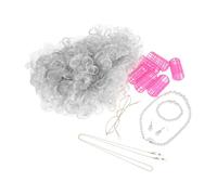 NOLITOY Perruque Vieille Dame avec Bigoudis Accessoires pour Cosplay et Spectacles Déguisement Mère pour Femmes