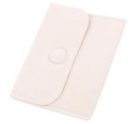NOLITOY Petite Pochette à Bijoux Douce en Flanellette Beige avec Bouton-pression pour Bagues et Colliers Lors de Mariages ou Saint-valentin