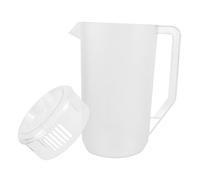 NOLITOY Pichet Plastique Capacité avec Couvercle Gradué Visible Pichet à Jus Portable pour Boissons Fraîches Design Moderne pour Famille et Réunions