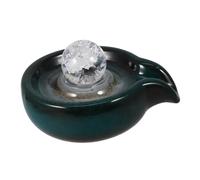 NOLITOY Pièce en Céramique de Fontaine Décorative pour Cascade de Jardin, Bec de Fontaine Extérieure, Décoration Intérieure et Extérieure, Vert Paon Boule Cristal, Accessoire Solide