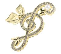 NOLITOY Pince à Cheveux Élégante en Alliage de Zinc Forme Note de Musique Perle Artificielle, Accessoire Cheveux pour Types Variés, Maintien Sécurisé