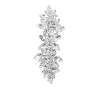 NOLITOY Pince à Cheveux Strass avec Cristaux Barrette à Ressort Métal Accessoire de Coiffure pour Mariage et Fête Couleur Argent
