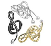 NOLITOY Pinces à Cheveux pour Occasions Formelles ou Décontractées en Métal Perles Fausses de Note de Musique Lot de 3 Clips Résistants et Élégants pour Femmes