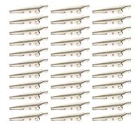 NOLITOY Pinces Crocodiles Électriques en Fer Plaqué, Lot de 100 Pièces, Taille Standard, Clips Métalliques pour Câbles, Pinces à Ressort pour Tests Électriques et Gestion de Câbles