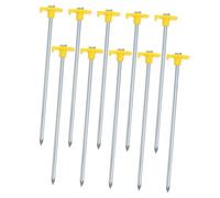 NOLITOY Piquets de Tente D'extérieur en Acier Renforcé 10 Pcs Jaunes, Piquets de Sol Longs Anti-Vent, Fixation Solide pour Camping Randonnée Jardin
