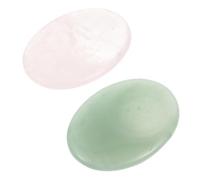 NOLITOY Planche Gua Sha Visage 2 Pièces Pierre Naturelle Vert Aventurine et Quartz Rose Massage Facial Anti-âge Détente Peau Femme Soin Quotidien