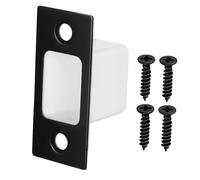 NOLITOY Plaque de Gâche Noire Acier Inoxydable pour Porte Kit de Remplacement Sécurisé avec Vis Compatible Portes Métalliques et Serrures Électroniques Protection Renforcée Usure et