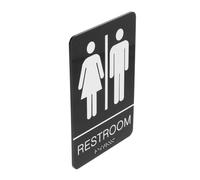 NOLITOY Plaque de Toilette Unisexe Acrylique avec Braille Autocollante Identification pour Bureau et Maison Installation Facile pour Porte ou Mur de Salle de Bain