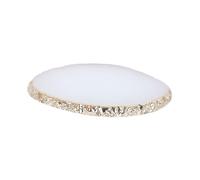 NOLITOY Plateau De Mélange Pour Manucure Taille Moyenne En Résine Blanche Bord Doré Pour Présentation D’ongles Et Nail Art Professionnel