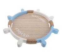 NOLITOY Plateau Décoratif en Bois Massif Grosse Taille Forme Gouvernail de Bateau, Plateau à Goûter Côtier pour Charcuterie, Fruits et Collations, Accessoire la Cuisine Bois pour Fêtes et