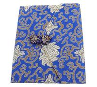 NOLITOY Pochette en Brocart Bleu Roi à Fermeture Éclair, Étui Rectangulaire Multifonction pour Écrits Bouddhistes et Bijoux, Organisateur de Rangement Pratique pour Voyage et Usage