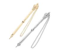 NOLITOY Pointeur De Lecture Biblique Portable 13cm Métal Doré Et Argenté Outil Lecture Torah Tête Couronne Accessoire Mitzvah pour Adultes Et Garçon Et Filles