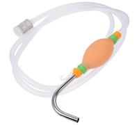 NOLITOY Pompe à Eau Manuelle pour Pêche 2,1 M Tuyau en Silicone Blanc, Dispositif D’Aspiration D’Eau Filtre Haute Densité en Acier Inoxydable, Accessoire Matériel de Pêche Pratique