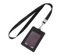 NOLITOY Porte Badge Cuir Noir Vertical pour Carte de Travail Étui Protecteur Compact et pour Carte Identité Badge Professionnel et Accessoire Pratique pour Usage Quotidien