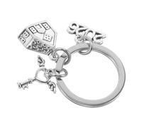 NOLITOY Porte-clés en Métal Forme Maison 1 Pièce, Bijou de Pendaison de Crémaillère 2026, Anneau Cœur, Présent pour Propriétaire, Couple, Bureau, Usage Quotidien