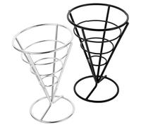 NOLITOY Porte-Cornets à Frites en Fer 2pcs pour Restaurant, Support Snack Pratique et Élégant pour Poulet Frit et Amuse-Gueules de Cône