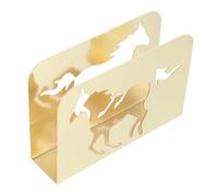 NOLITOY Porte-serviettes Autoportant Doré en Métal Motif Cheval Ajouré, Distributeur de Serviettes pour Table à Manger, Support de Serviettes Élégant pour Restaurant et Café, Accessoire