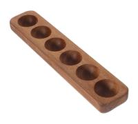 NOLITOY Porte-œufs Massif pour Réfrigérateur et Cuisine Plateau à Œufs Créatif Compartiments Acacia Naturel Support Décoratif Polyvalent pour Rangement Domestique