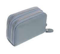 NOLITOY Portefeuille Multi-Cartes en Cuir Véritable pour Homme Et Femme, Double Fermeture Éclair Accordéon, Sécurité RFID, Poche Monnaie, Compact pour Voyage Et Usage Quotidien, Noir Aléatoire