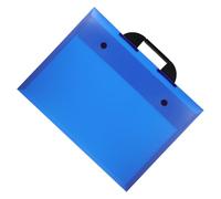 NOLITOY Portfolio De Rangement A3 Portable en Plastique Transparent Bleu Poignée Pratique, Paquet d'art Transportable, Pochette D'œuvres d'art Imperméable, Usage Scolaire Et Artistique Extérieur