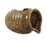 NOLITOY Pot Céramique Écologique avec Circulation Eau Cascade Décorative sans Pompe pour Aquarium et Jardin Intérieur Petit Format Vert Naturel