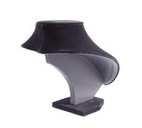 NOLITOY Présentoir Buste Bijoux Velours Noir avec Base Large Stable Support Élégant pour Collier et Pendentif Organiseur pour Exposition et Rangement