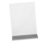 NOLITOY Présentoir de Table Acrylique Transparent et Inox Format Vertical Support Menu et Affiche Porte-cartes Photo Résistant Aux Rayures Usage Bureau et Restaurant