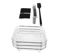 NOLITOY Rack de Cuisson Acier Inoxydable pour Friteuse à Air Résistant Chaleur Empilable avec Antidérapants et Pince Alimentaire pour Griller Déshydrater et Égoutter Lhuile