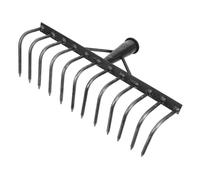 NOLITOY Râteau Agricole Robuste Acier Renforcé Tête Multi-Dents Dents pour Aération Nivellement et Préparation du Sol Jardinage et Aménagement Paysager