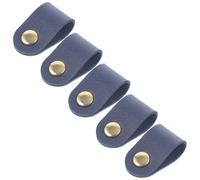 NOLITOY Sangles de Rangement pour Câbles en Similicuir Lot de 5, Organisateur de Câbles Réutilisable Bleu Foncé, Fixation Pratique pour Bureau et Écouteurs