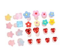 NOLITOY Séparateurs D’orteils En Silicone Pour Vernis à Ongles 24 Pièces 3 Sets Colorés Motif Fleurs Étoiles Cœurs Pour Femmes Pédicure Décorative Réutilisables Confortables