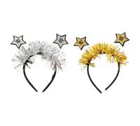 NOLITOY Serrage Tête de Noël Étoile à Cinq Branches Lot de 2 Accessoire de Tête Festif pour Garçon et Filles et Adultes Fêtes de Fin d'Année
