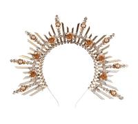 NOLITOY Serre-tête Couronne Dorée pour Fille Bandeau Lolita Délicat Accessoire de Cheveux pour Déesse Fête Cosplay et Photo