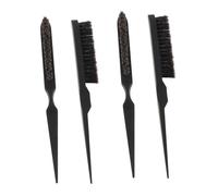 NOLITOY Set de 4 Peignes de Coiffure Professionnels Noirs, Légers et Portables, Poils en Abs pour Extensions et Perruques, Salon de Coiffure