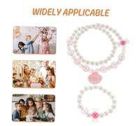 NOLITOY Set de Bijoux pour Femmes avec Collier Perles et Bracelet Chaîne Arrière Accessoire Élégant pour Mariage et Fête et Fille