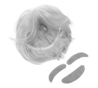 NOLITOY Set de Déguisement Vieil Homme Unisexe avec Perruque Blanche Fausse Moustache et Sourcils Accessoire Cosplay Scientifique pour Halloween et Fêtes à Thème